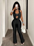 Halterneck Solid Color Sleeveless Jumpsuit YWXS-K25L1029
