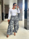 Camouflage Print Loose Wide Leg Pants GYLN-4322