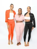 Long Sleeve Zipper Two Piece Pants Set SH-391388