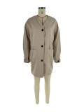 Solid Color Single Breasted Cardigan Jacket GFDY-1362