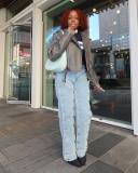 Irregular High Waist Fashion Jeans YUMT-YMT405