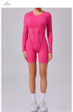 Long Sleeve Patchwork Sport Romper GQSA-24102