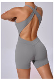 Sleeveless Solid Color Sport Romper GQSA-20720
