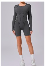 Long Sleeve Patchwork Sport Romper GQSA-24102