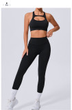 Solid Color Sleeveless Sport Yoga Two Piece Pants Set GQSA-59520/8020