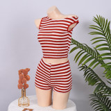 Stripe Color Block Sleeveless Tank Tops GFRT-42187SBG