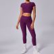 Solid Color Backless Yoga Two Piece Pants Set GQSA-71240/46324