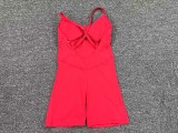 Adjustable Shoulder Strap Hollowe Out Sports Romper GQSA-87045