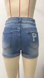 Washed High Waist Denim Shorts GSMF-DT9112
