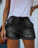 Washed High Waist Denim Shorts GSMF-DT9112