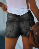Washed High Waist Denim Shorts GSMF-DT9112