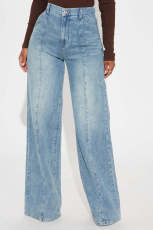 Fashion Loose Washed Straight Jeans GSMF-CT60226