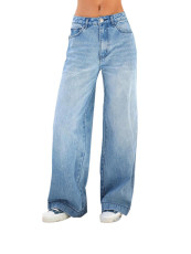 Fashion Loose Denim Wide Leg Jeans GSMF-CT3227#