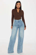 Fashion Loose Washed Straight Jeans GSMF-CT60226