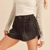 Fashion Holes Washed Denim Shorts GSMF-14457#