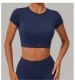 Short Sleeve Solid Color Sport Yoga T Shirts GQSA-46038