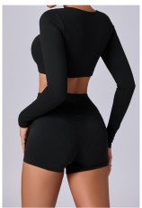 Long Sleeve Solid Color Sport Tops GQSA-90206