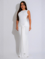 SleevelessBackless Split Maxi Dress DDF-88243