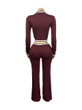 Fashion Sport Long Sleeve Two Piece Pants Set CH-25056