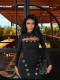 Hollow Out Long Sleeve Mini Dress QODY-6069