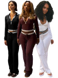 Fashion Sport Long Sleeve Two Piece Pants Set CH-25056