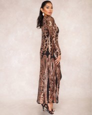 Plus Size Sequin-Embroidered See Through Cardigan Coats GMMD-8088