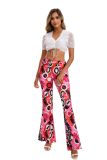Color-blocked Printed Flared Pants + Headscarf GMMD-24666