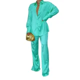 Solid Color Long Sleeve Shirt Pants Suit FYWF-YW0613