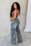 Fashion Tassel Loose Washed Jeans GSYI-30057