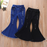 Kids Girl Fashion Holes Flare Jean YKTZ-2306
