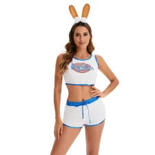 Print Sleeveless Cheer Squad Performance Costume Shorts Suit GMMD-235