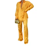 Solid Color Long Sleeve Shirt Pants Suit FYWF-YW0613