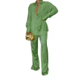 Solid Color Long Sleeve Shirt Pants Suit FYWF-YW0613