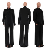 Solid Color Long Sleeve Shirt Pants Suit FYWF-YW0613