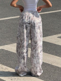 Camouflage Print Sport Wide Leg Pants YWXS-K25L1065