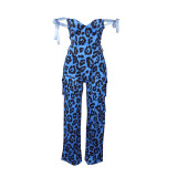 Plus Size Print Tie Up Drawstring Two Piece Pants Suit NY-3296
