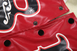 Contrast Color Print PU Leather Coat XEF-K25C80613