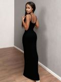 Solid Color Sling Maxi Dress YWXS-K25L1231