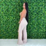 Color Block Sling Wide Leg Jumpsuit BY-7539