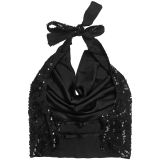Backless Sequin Halterneck Two Piece Skirts Set BY-7521