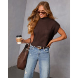 Solid Color Short Sleeve Knits Sweater ASL-6808