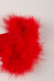 Mesh See-Through Sexy Fur Patchwork Jumpsuit YWXS-XS-L45487