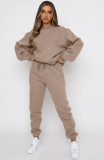 Solid Color Long Sleeve Pants 2 Piece Set SSNF-211021A