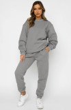 Solid Color Long Sleeve Pants 2 Piece Set SSNF-211021A