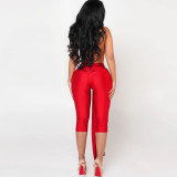 Sleeveless Halterneck Backless One Piece Outfits GZJQ-K25Q81851