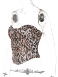 Leopard Print Irregular Tank Tops GKLK-T4416216Y
