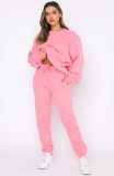 Solid Color Long Sleeve Pants 2 Piece Set SSNF-211021A