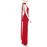 Solid Color Sleeveless Backless Maxi Dress GZJQ-K25D82796