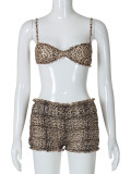 Leopard Print Lace Two Piece Skirts Set GKLK-S4415963Y