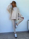 Solid Color Long Sleeve Sweatshirt Pants Suit GLXF-M60040